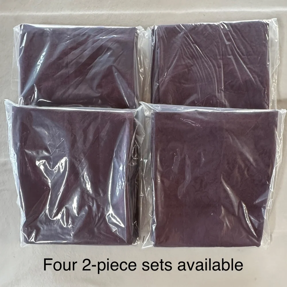 Amethyst Jacquard Brocade Croscill Fabric Curtain Valance (2-piece 53”x22” each)
